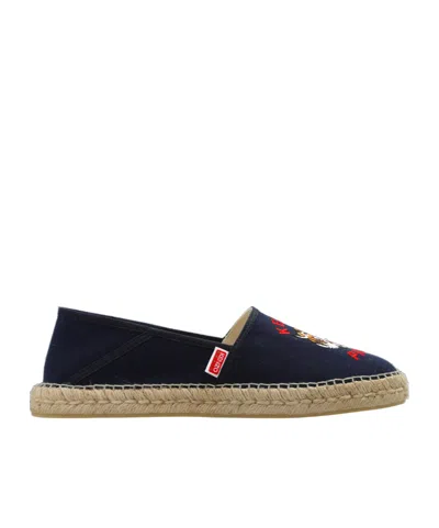 KENZO KENZO LOGO EMBROIDERED SLIP-ON ESPADRILLAS