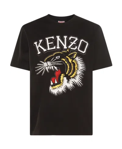 KENZO KENZO TIGER EMBROIDERED CREWNECK T-SHIRT