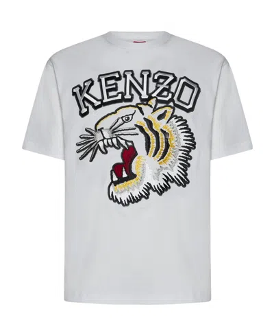 KENZO KENZO LOGO EMBROIDERED CREWNECK T-SHIRT