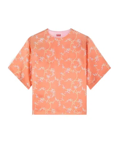 KENZO 'KENZO JUNGLE FLOWER' TOP IN SILK