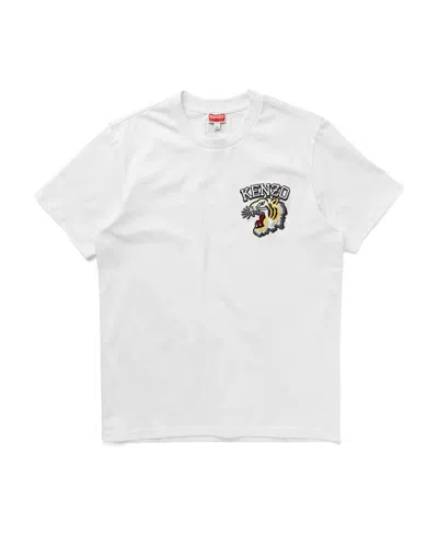 KENZO KENZO LOGO EMBROIDERED CREWNECK T-SHIRT