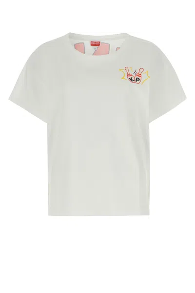 KENZO WHITE COTTON OVERSIZE T-SHIRT