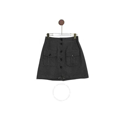 KENZO KENZO WOOLEN BUTTON FRONT POCKET SKIRT