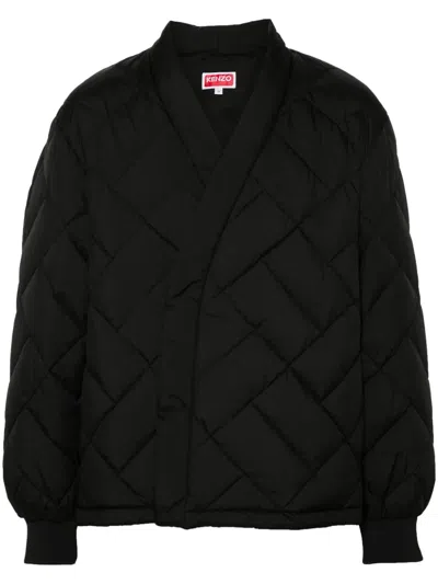 KENZO WRAP-DESIGN PADDED JACKET