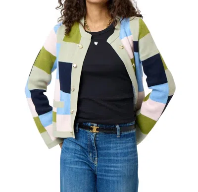 KERRI ROSENTHAL BEAU-LERO PATCHWORK CARDIGAN IN MULTI