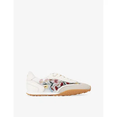 KG KURT GEIGER WOMENS BONE/COMB LAVENDER WOVEN LOW-TOP TRAINERS EUR 39 / 6 UK