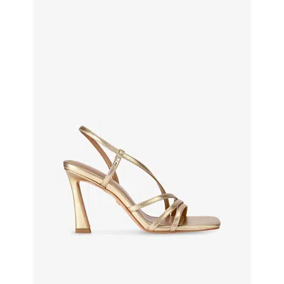 KG KURT GEIGER WOMENS GOLD SWEETIE 95 STRAPPY METALLIC FAUX-LEATHER SANDALS EUR 36 / 3 UK