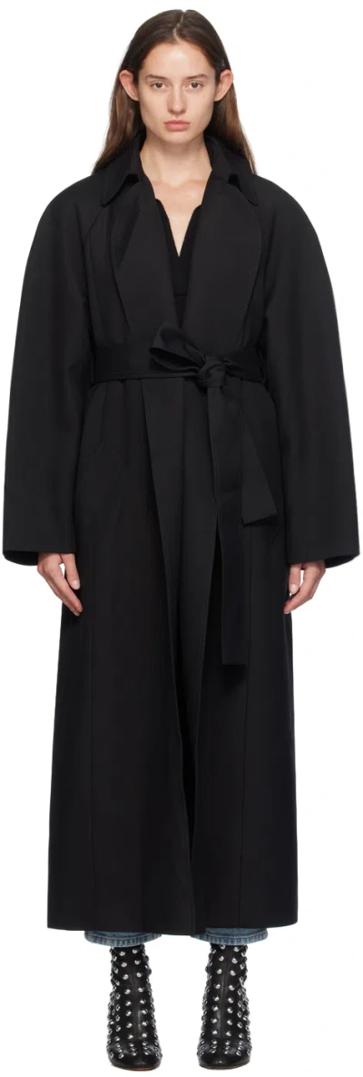 KHAITE BLACK ROTH COAT