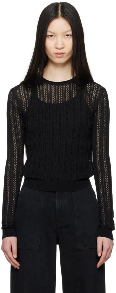 KHAITE BLACK 'THE COLLEEN' SWEATER