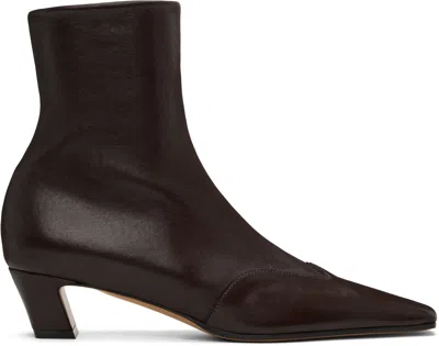 KHAITE BROWN NEVADA STRETCH LOW BOOTS