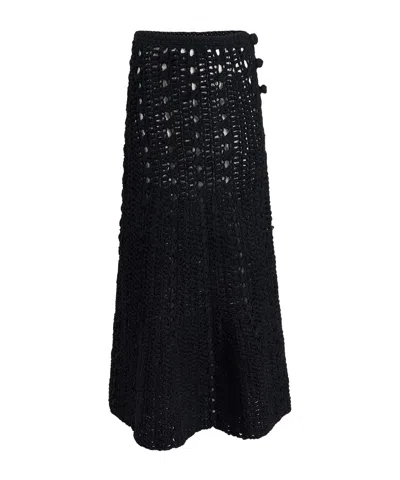 KHAITE KHAITE RYDER CROCHET MIDI SKIRT