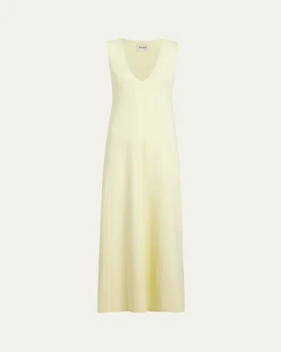 KHAITE KERAN LONG V-NECK DRESS