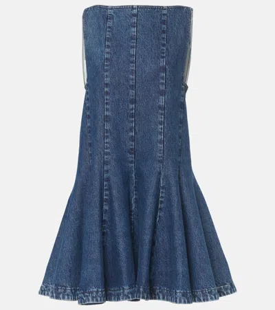 KHAITE MAGS DENIM MINIDRESS