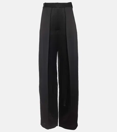 KHAITE MARINTA HIGH-RISE SATIN WIDE-LEG PANTS