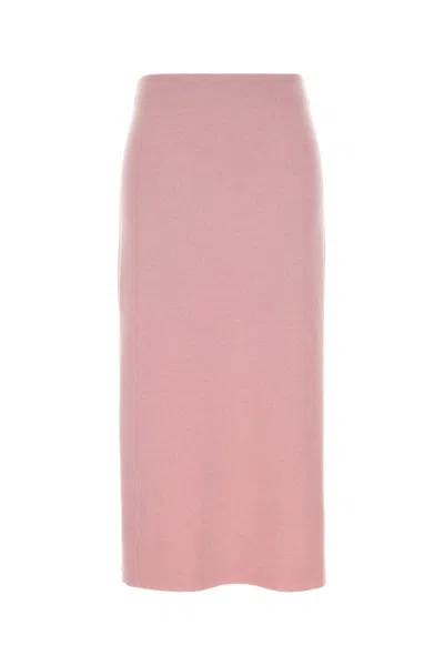KHAITE PINK WOOL BLEND SKIRT