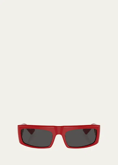 KHAITE BOLD ACETATE RECTANGLE SUNGLASSES
