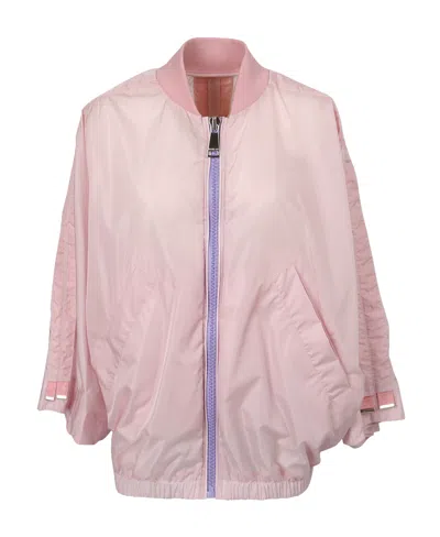 KHRISJOY KHRISJOY RUCHED-EFFECT ZIPPED BOMBER JACKET