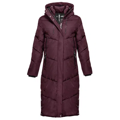 KHUJO KHUJO DAMEN WINTER STEPP MANTEL LONG KNIELANG KAPUZE GERADER SCHNITT WARM