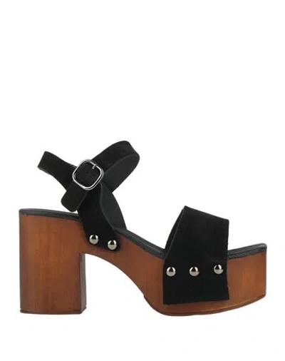 KIANID KIANID WOMAN MULES & CLOGS BLACK SIZE 8 LEATHER