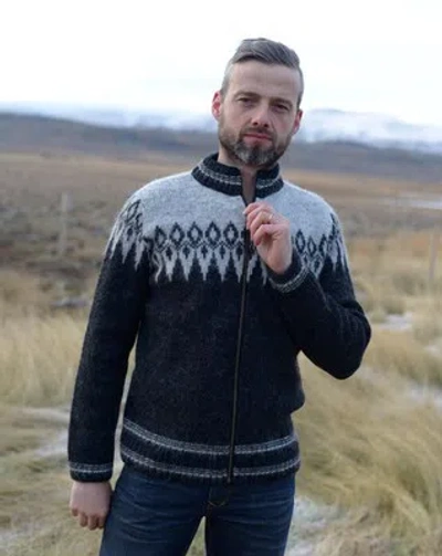 KIDKA KIDKA - ISLÄNDISCHE WOLL-STRICKJACKE - CARDIGAN - SCHWARZ - NEU