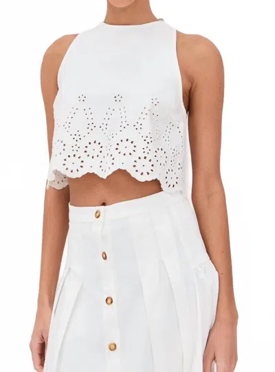 KIKA VARGAS GEMMA SLEEVELESS TOP IN WHITE