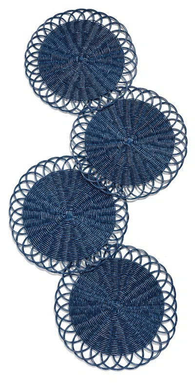 KIM SEYBERT ALFRESCO PLACEMATS SET OF 4 BLUE