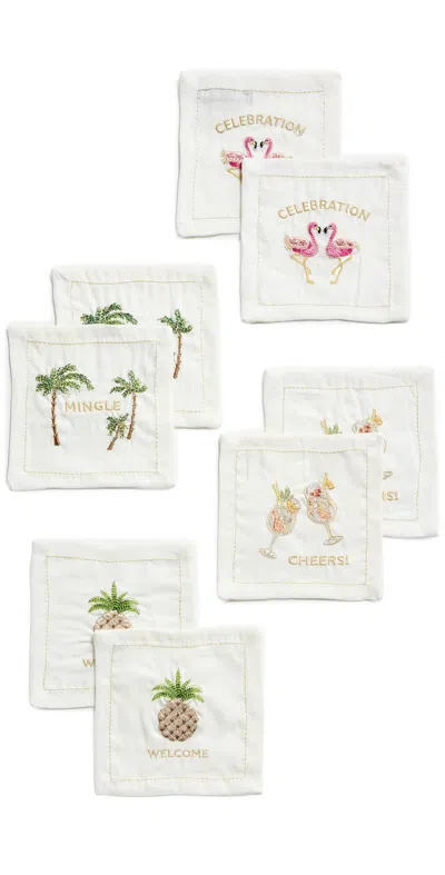 KIM SEYBERT MINGLE COCKTAIL NAPKINS SET OF 8 WHITE/MULTI