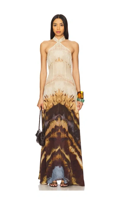 KIM SHUI SILK HALTER DRESS