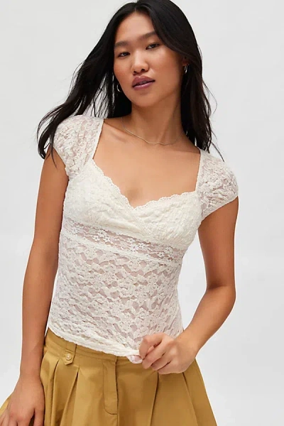KIMCHI BLUE CLEMENTINE FEMME TOP IN IVORY, WOMEN'S AT URBAN OUTFITTERS