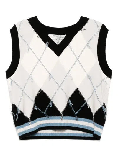 KIMHĒKIM ARGYLE REVERSED VEST