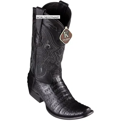 KING EXOTIC KING EXOTIC BLACK CAIMAN CROCODILE BELLY WESTERN BOOT DUBAI SQUARE TOE D 4798205