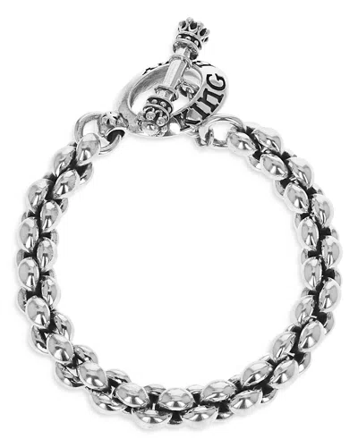 KING BABY STUDIO MEN'S STERLING SILVER LARGE INFINITY LINK TOGGLE CLASP BRACELET