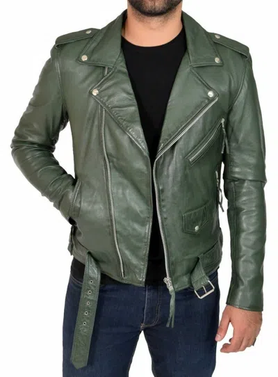 KINGDOM LEATHER NEU HERREN ECHT LAMMLEDER SLIM FIT BIKER MOTORRADJACKE - KLO094
