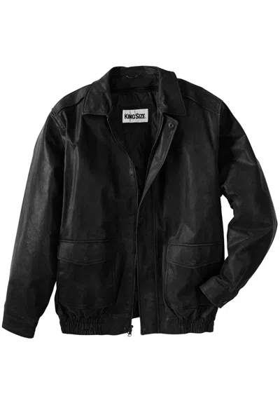 KINGSIZE KINGSIZE MEN'S BIG & TALL LEATHER AVIATOR BOMBER