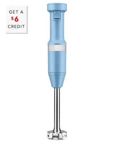 KITCHENAID KITCHENAID CORDED VARIABLE-SPEED BLUE IMMERSION BLENDER WITH BLENDING JAR WITH $6 CREDIT