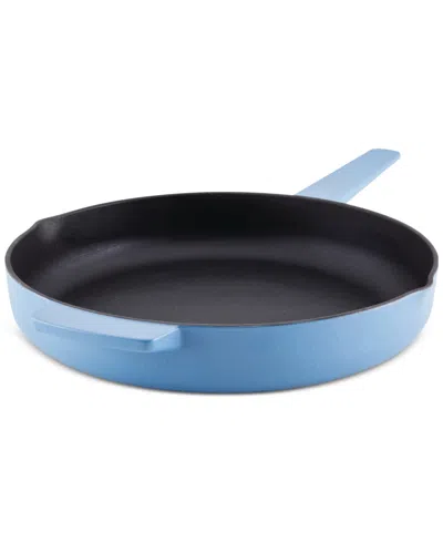 KITCHENAID ENAMELED CAST IRON 12" SKILLET WITH HELPER HANDLE AND POUR SPOUTS