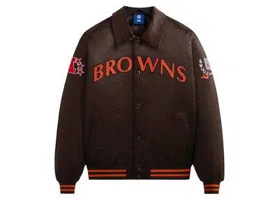 KITH MEN'S KITH X NFL BROWNS SATIN BOMBER JACKET IN ZOOM