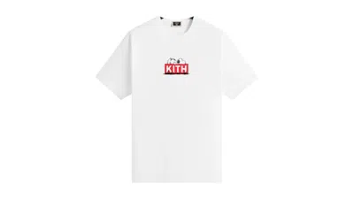 KITH MEN'S KITH X PEANUTS DOGHOUSE CLASSIC LOGO TEE SHIRT IN WHITE
