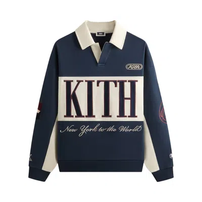 KITH KITH NELSON PANELLED RUGBY 'NOCTURNAL' | BLACK | MEN'S SIZE S