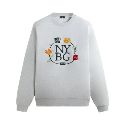 KITH KITH X NEW YORK BOTANICAL GARDEN LOGO NELSON CREWNECK 'LIGHT HEATHER GREY'