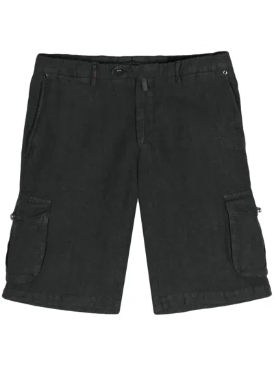 KITON LINEN CHAMBRAY CARGO SHORTS