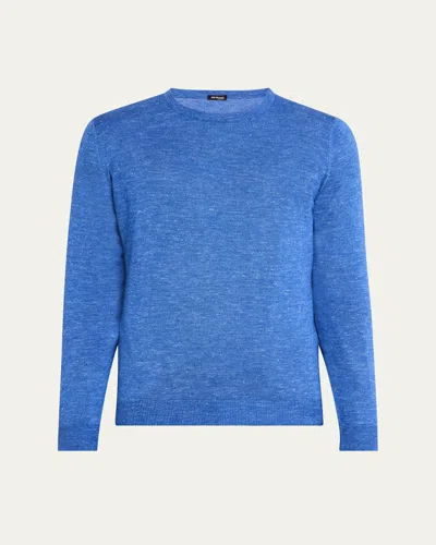 KITON MEN'S CASHMERE AND LINEN CREWNECK SWEATER