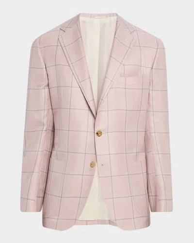 KITON MEN'S CASHMERE-BLEND WINDOWPANE SPORT COAT