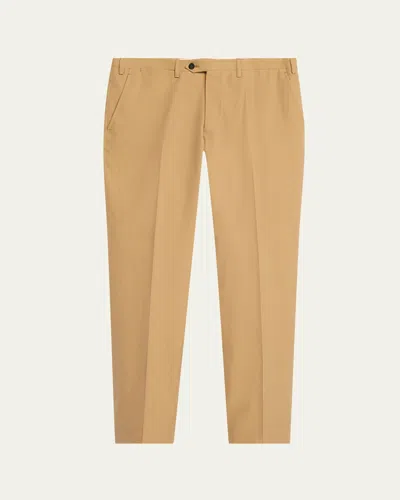 KITON MEN'S FLAT-FRONT TWILL PANTS