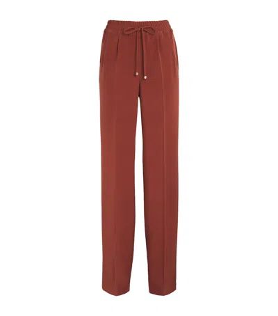 KITON STRETCH-SILK PLEATED TROUSERS