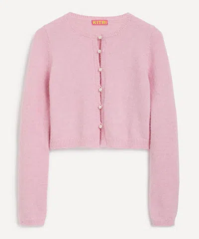 KITRI KITRI WOMEN'S CARAMEL PINK KNIT CARDIGAN