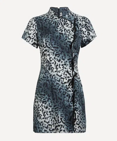 KITRI KITRI WOMEN'S HARLOW SNOW LEOPARD PRINT MINI DRESS