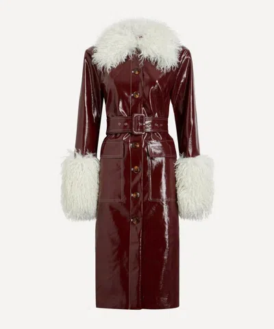 KITRI KITRI WOMEN'S SIMONE BURGUNDY VINYL COAT