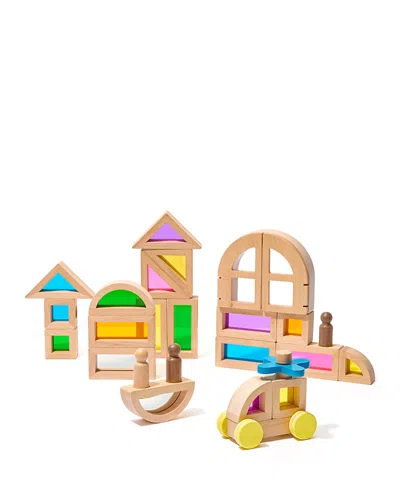 KIWICO KIWICO RAINBOW BLOCKS AND CARS BUILDING SET - AGES 18 MONTHS+