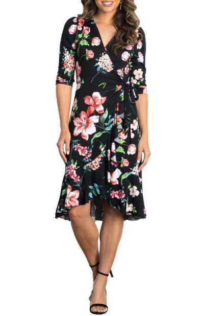 KIYONNA KIYONNA FLIRTY FLOUNCE MIDI WRAP DRESS